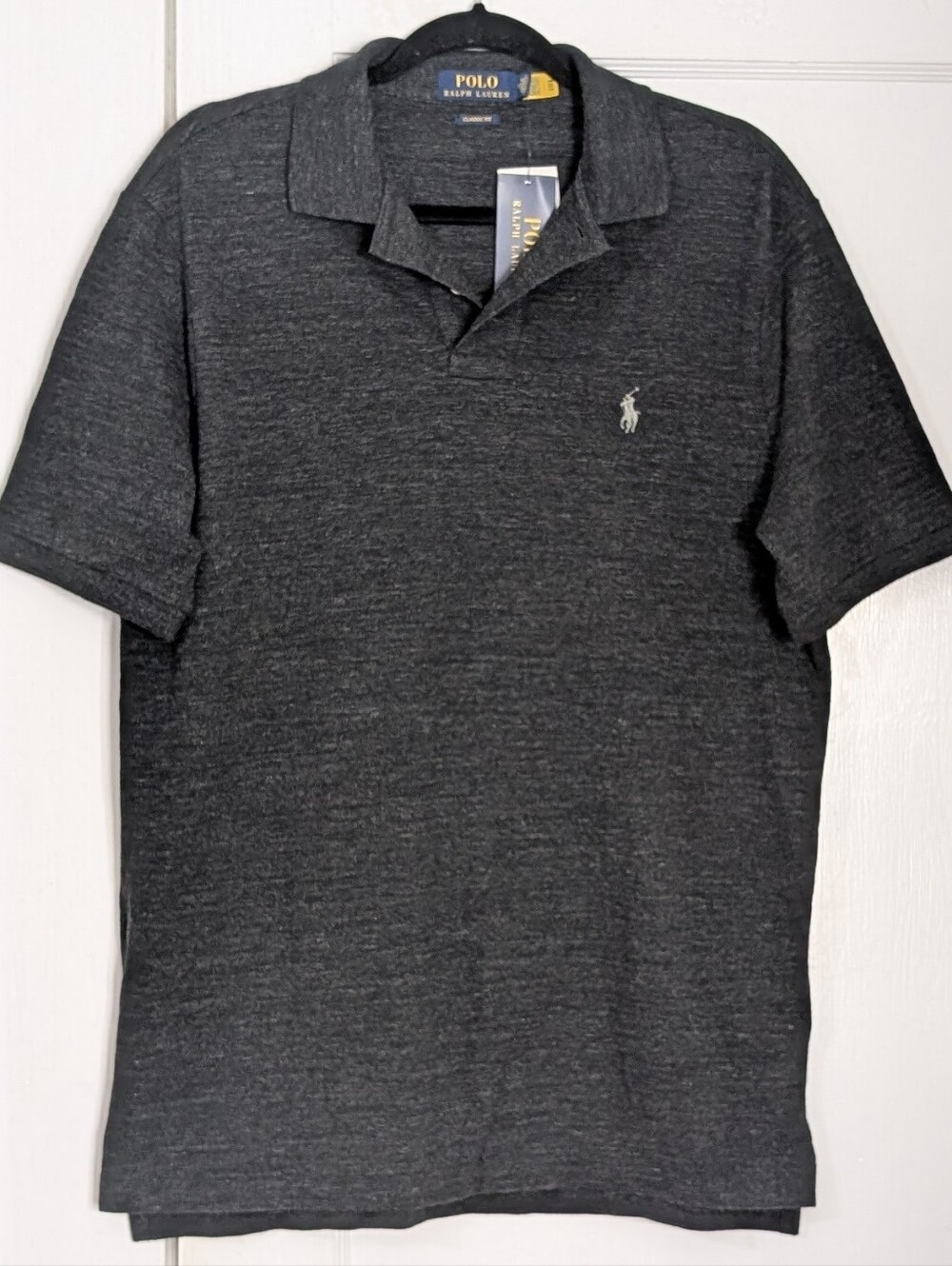 Polo Ralph Lauren Polo Shirt Men's Medium Dark Grey 100% Cotton Mesh Pony XL NWT